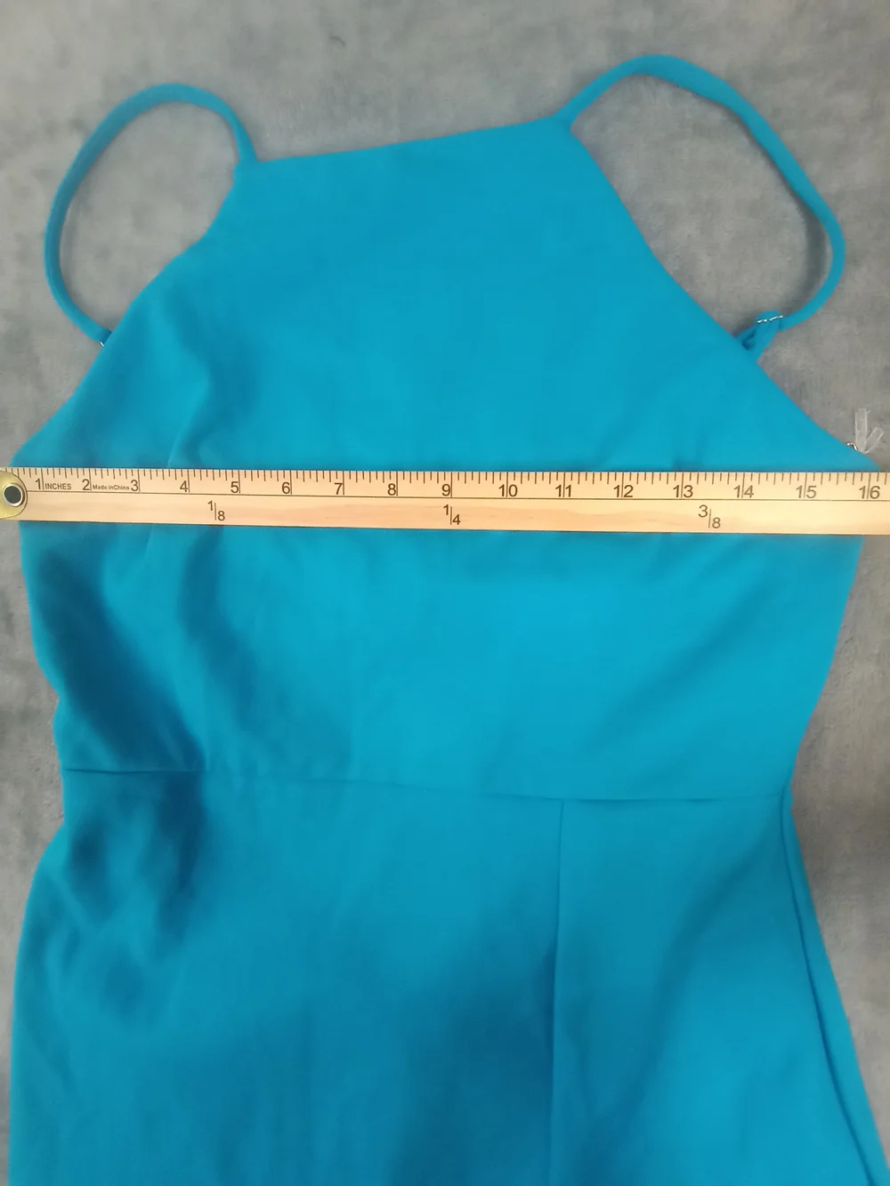 Blashe Sleek Teal Spaghetti Aqua Strap Dress Mini Size Medium NWT - Picture 7 of 12